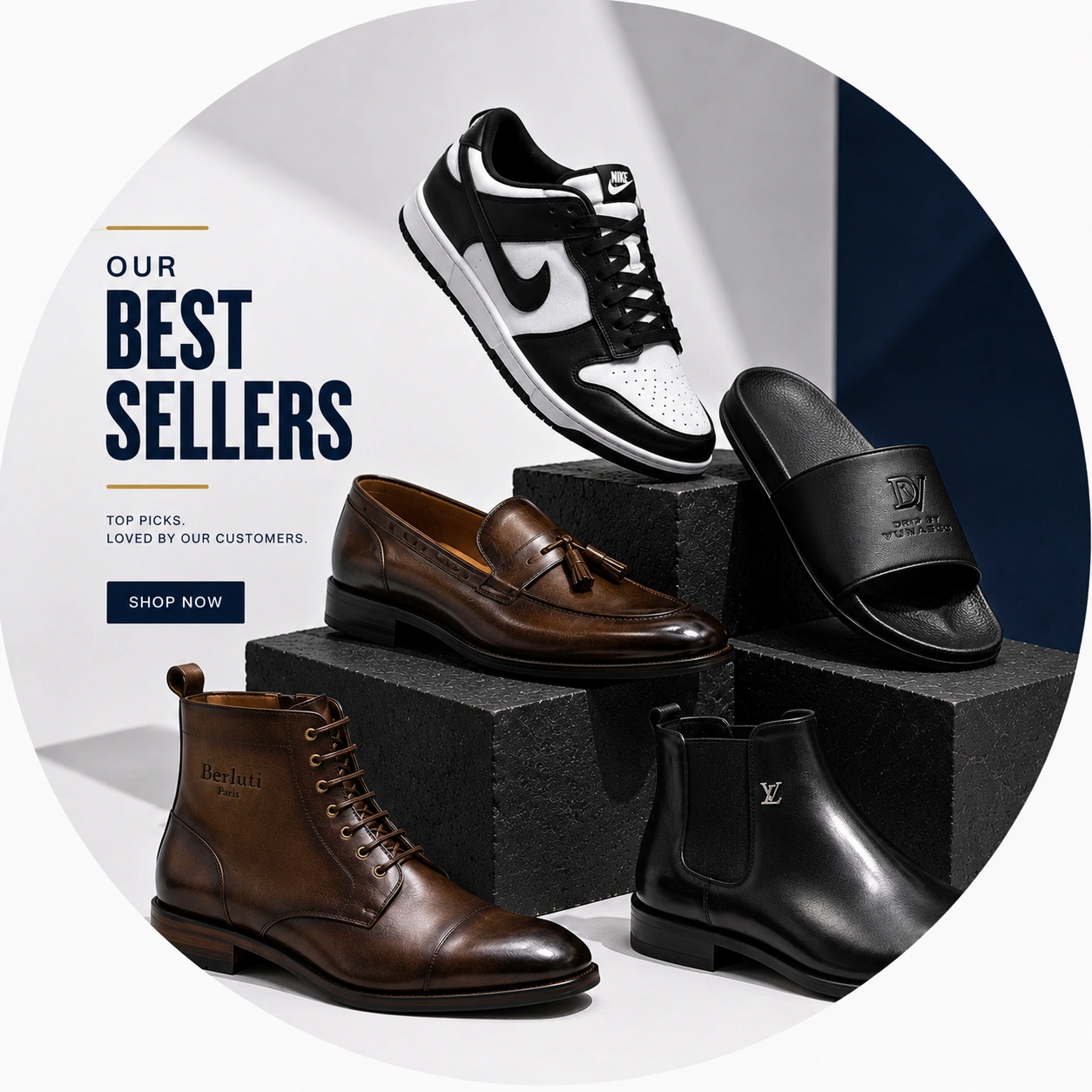 Best selling men's footwear at Vunasco Styles