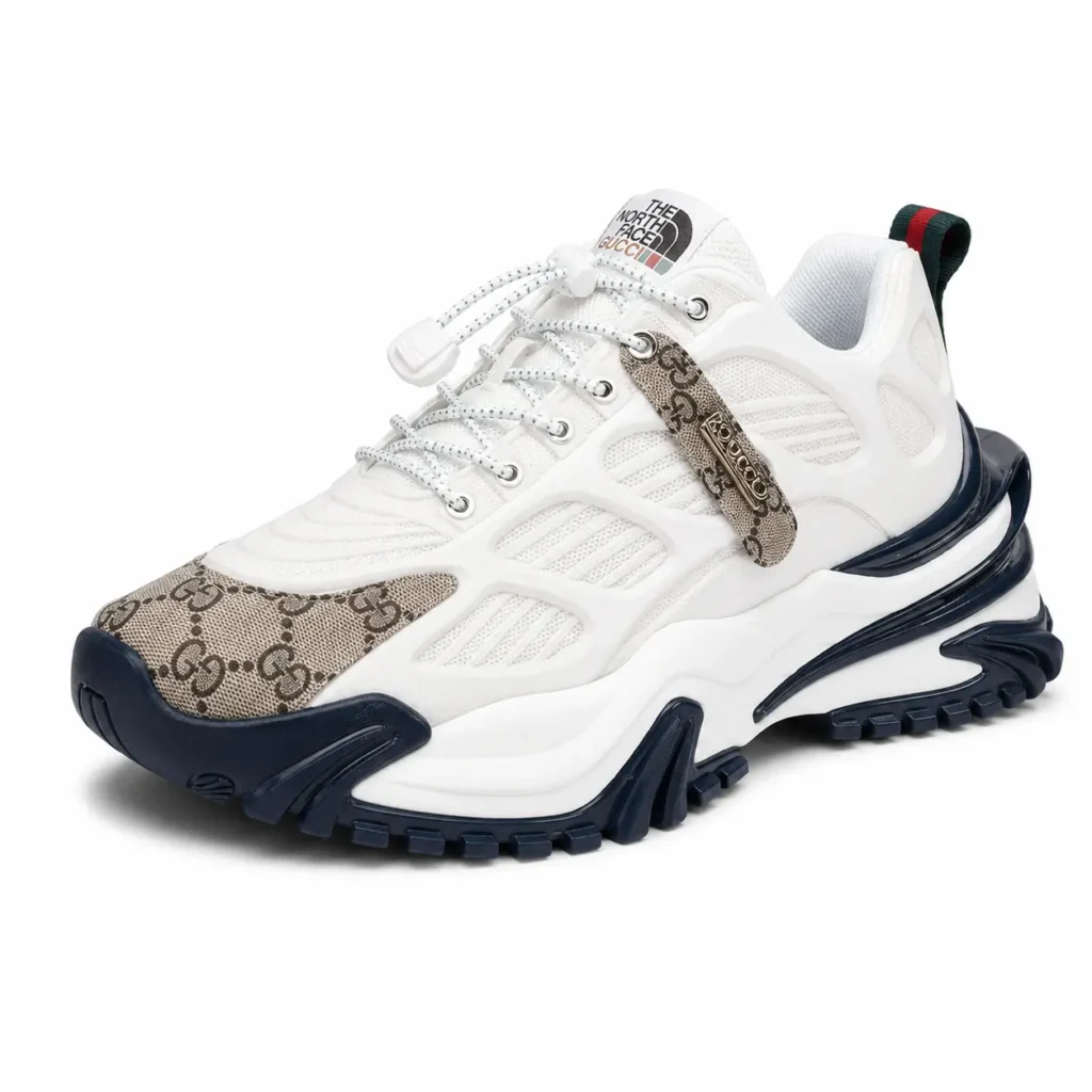 Original Gucci x The North Face Chunky Sneaker in White available at Vunasco Styles with fast delivery across Lagos and nationwide in Nigeria.